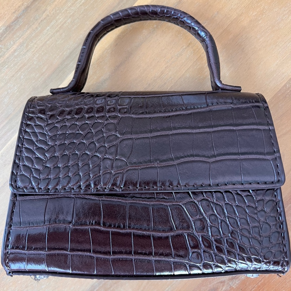 Zara brown croc mini bag